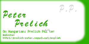 peter prelich business card